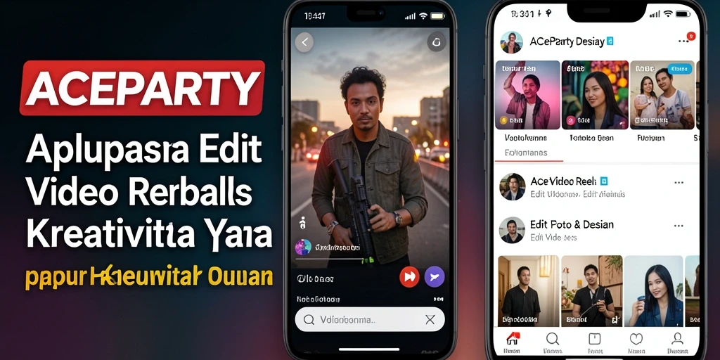 Antarmuka ACEPARTY yang simpel untuk edit video Reels.