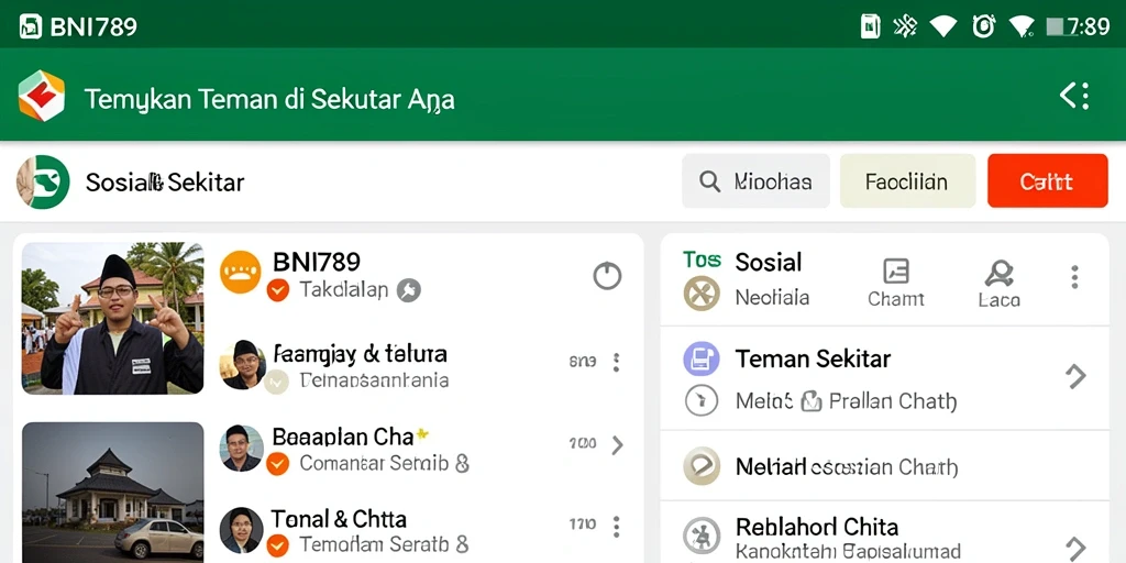 Tampilan antarmuka BNI789 yang ramah pengguna untuk Teman Sekitar.
