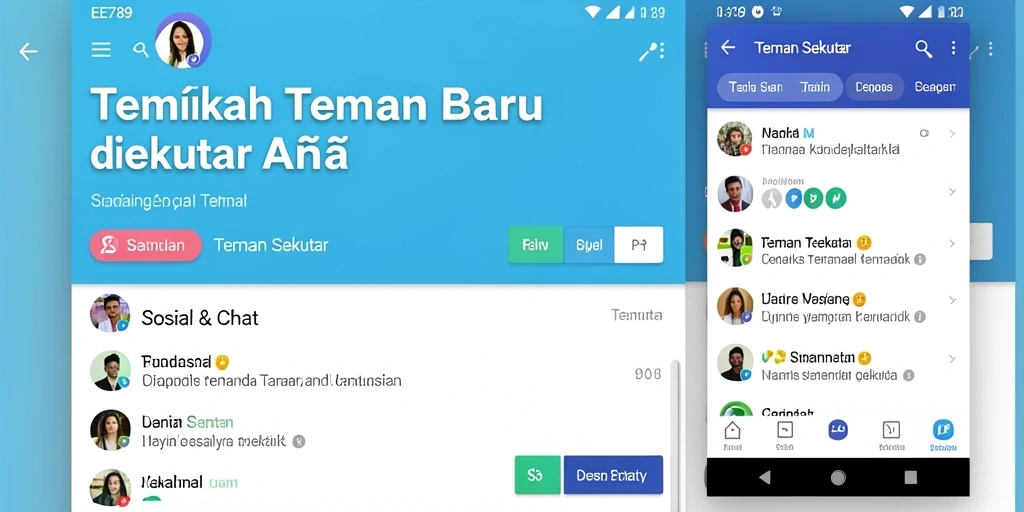 Tampilan antarmuka aplikasi EE789 untuk mencari teman baru.