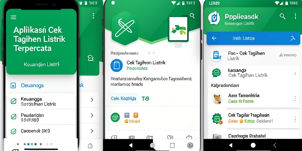 Screenshot aplikasi IDR89 menampilkan antarmuka cek tagihan listrik yang sederhana dan informatif.