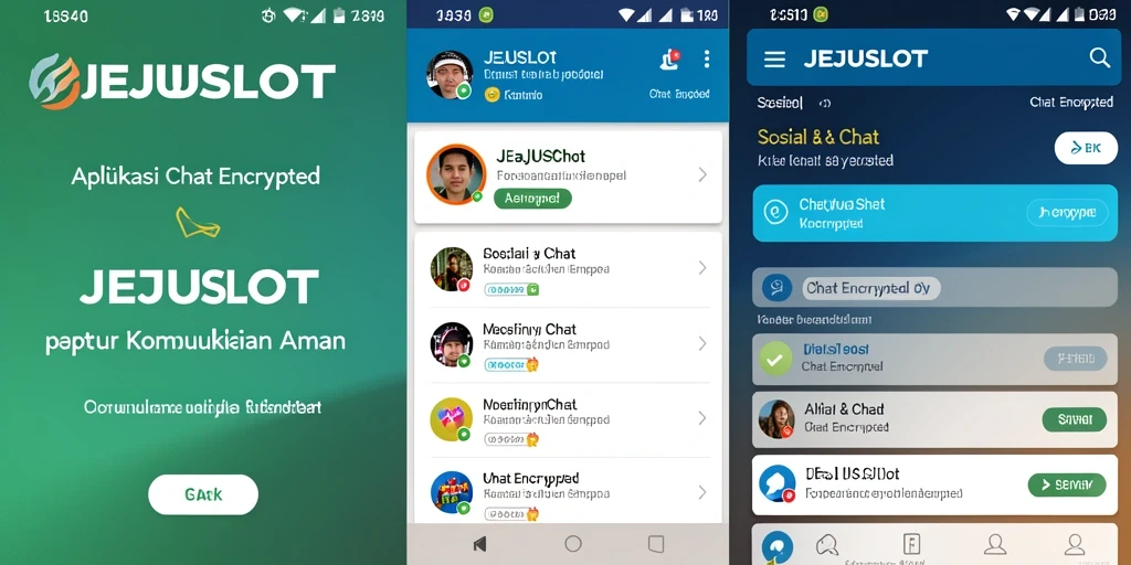 Antarmuka JEJUSLOT dengan fitur Chat Encrypted yang menarik.