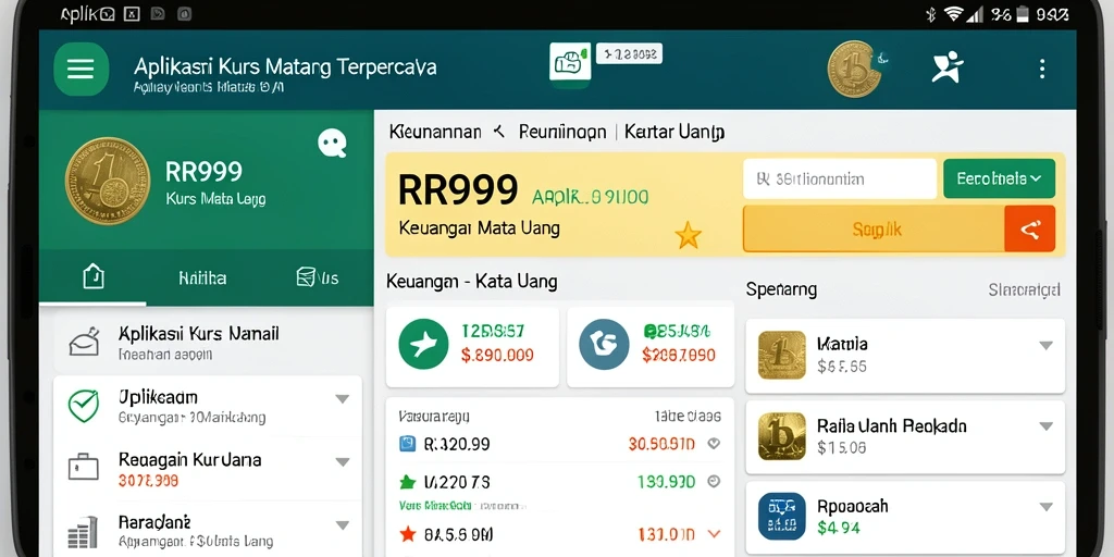 Tampilan antarmuka aplikasi Kurs Mata Uang yang ramah pengguna.