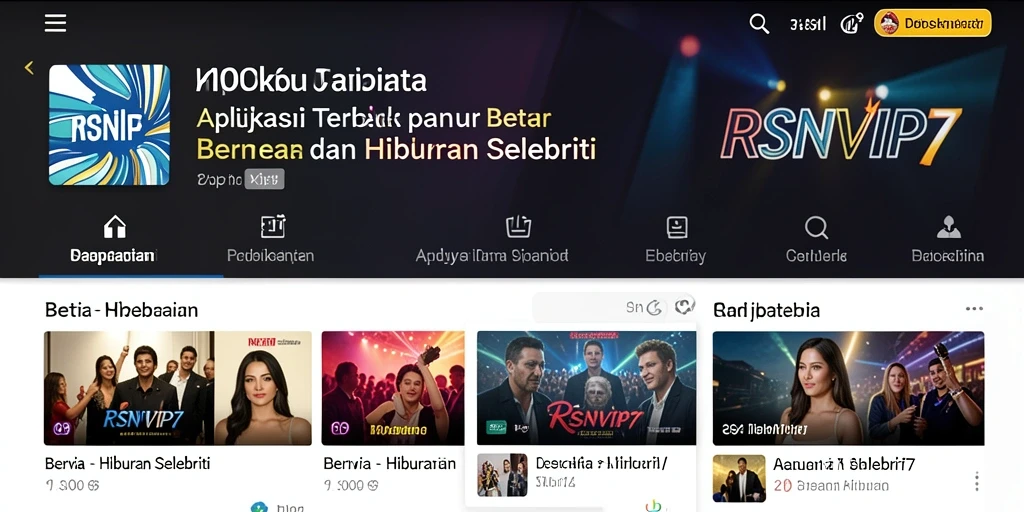Antar muka menarik RSNVIP7 yang menyajikan berita selebriti.