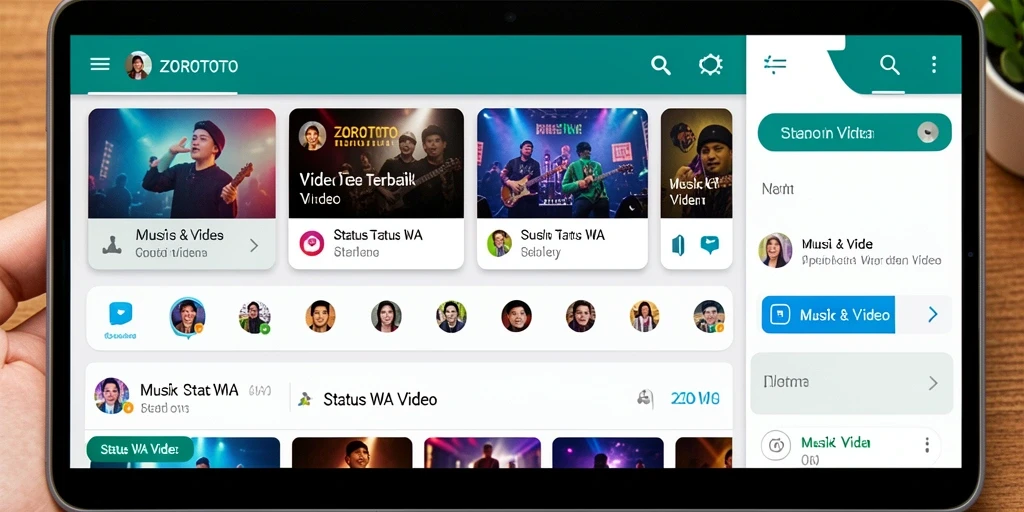 Tampilan antarmuka ZOROTOTO dengan koleksi video musik yang beragam.