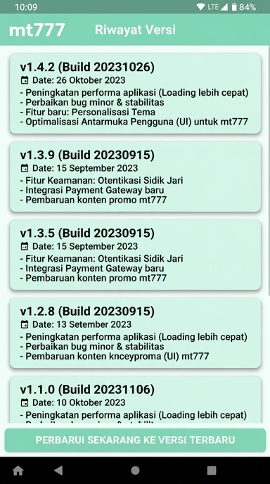 Riwayat Versi mt777 untuk Pengguna Android